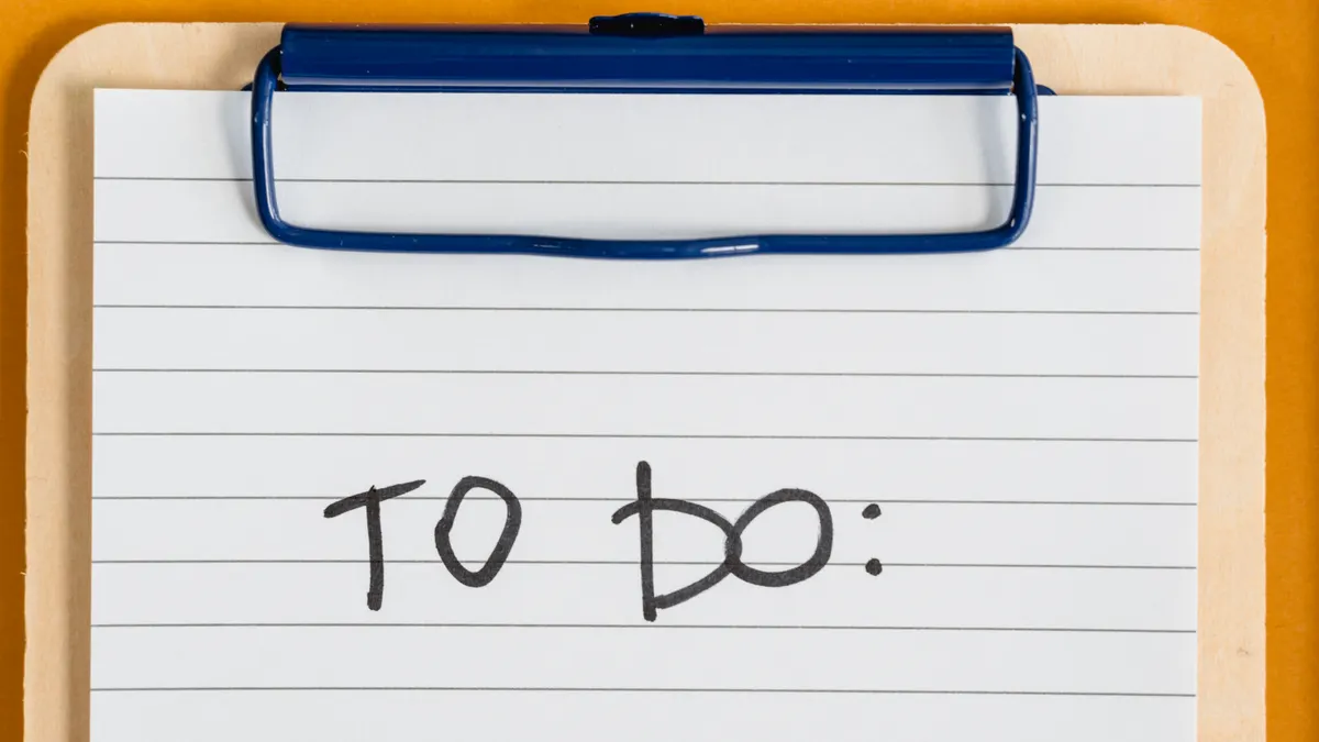 clipboard with a to-do note