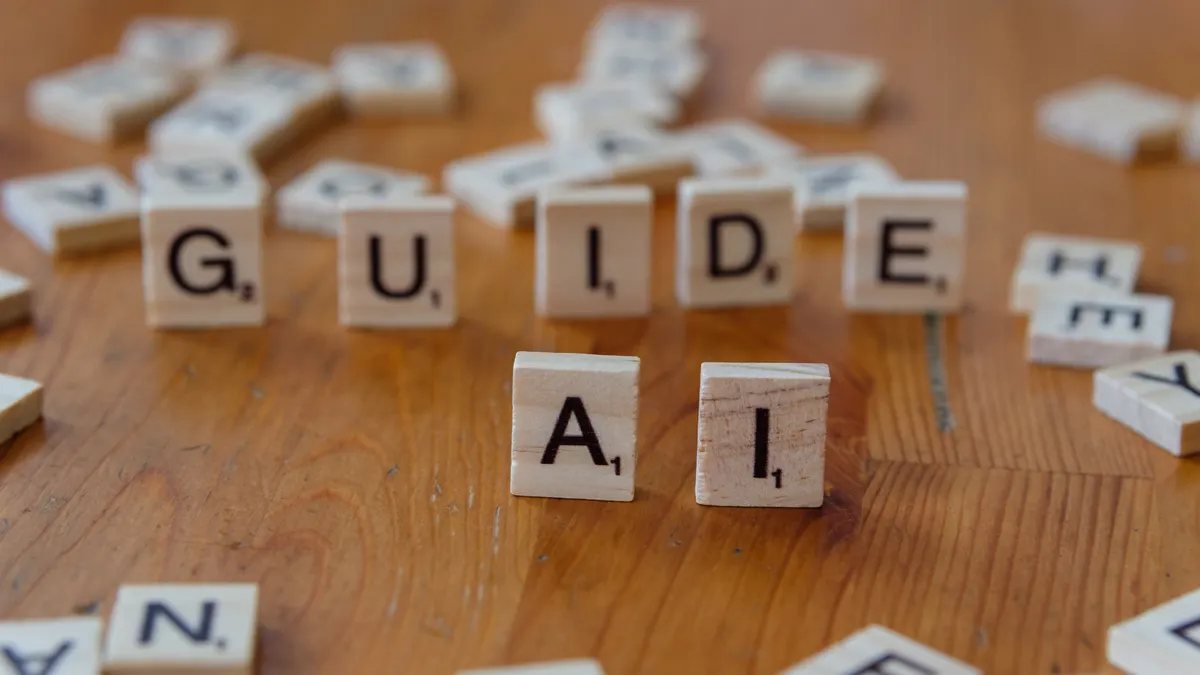 How to set up AI-assisted blog publishing and scheduling — Guide and AI Text Blocks on Wooden Surface